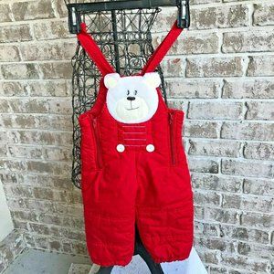 Vintage Kids Snowsuit  24 months Little Beavers Rapido? Red Bear Appliqu…
